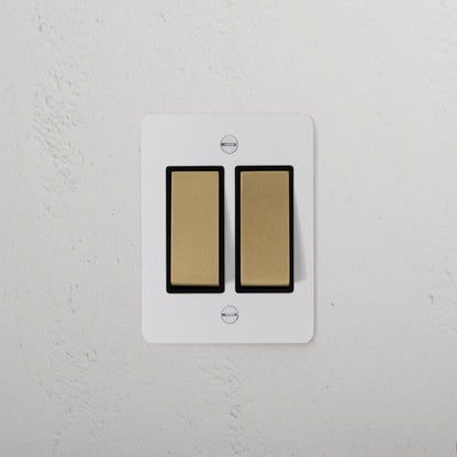 Skorter | 2G Two Way Rocker Slimline Switch - Malbar Antique Brass Black