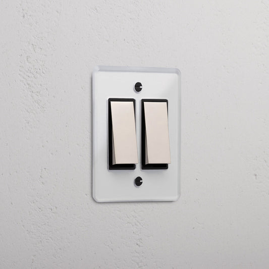Skorter | 2G Two Way Rocker Slimline Switch - Clear Polished Nickel Black