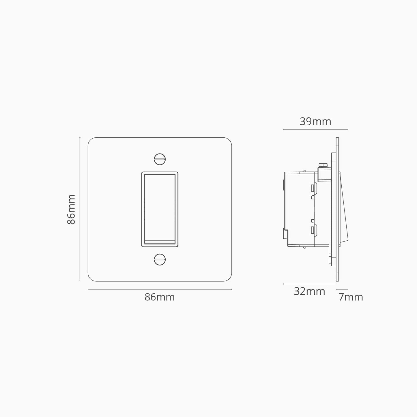 Skorter | 1G Center Retractable Rocker Switch - Malbar Bronze Black