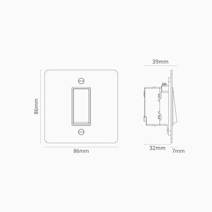 Skorter | 1G Center Retractable Rocker Switch - Malbar Bronze Black