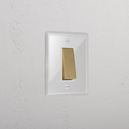 Skorter | 1G Two Way Rocker Slimline Switch - Clear Antique Brass White