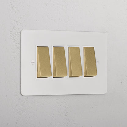 Skorter | 4G Two Way Rocker Switch - Malbar Antique Brass White