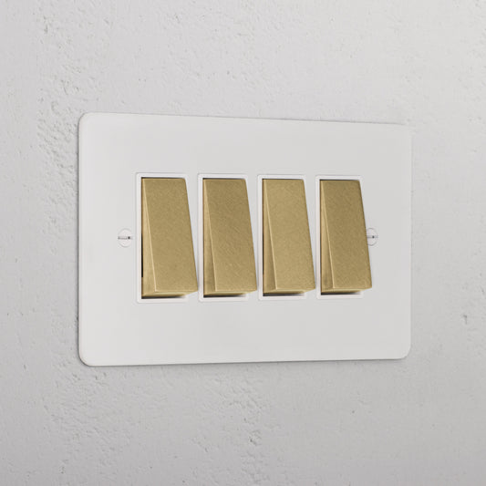Skorter | 4G Two Way Rocker Switch - Malbar Antique Brass White