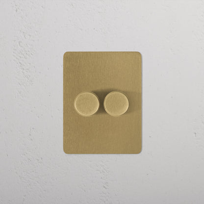 Skorter | 2G Two Way Dimmer Slimline Switch - Antique Brass