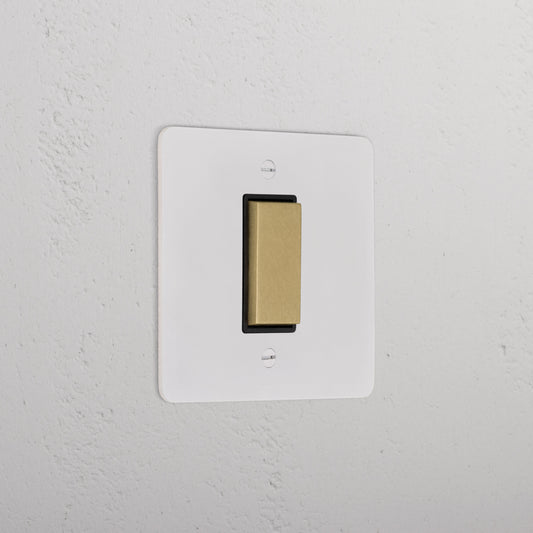 Skorter | 1G Center Retractive Rocker Switch - Malbar Antique Brass Black