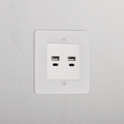 Skorter | 2x USB A+C Socket - Malbar White