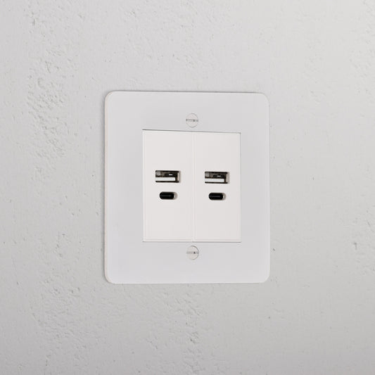 Skorter | 2x USB A+C Socket - Malbar White