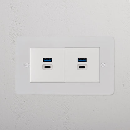 Skorter | 2X USB A+C Fast Charging Connector - Malbar White