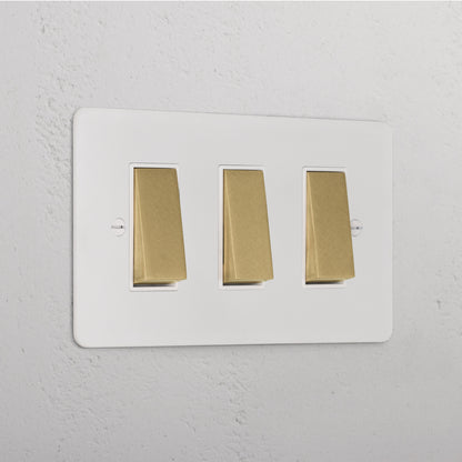 Skorter | 3G Two-way Rocker Switch - Painted Antique Brass White