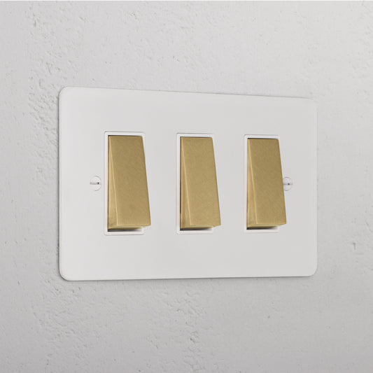 Skorter | 3G Two-way Rocker Switch - Painted Antique Brass White