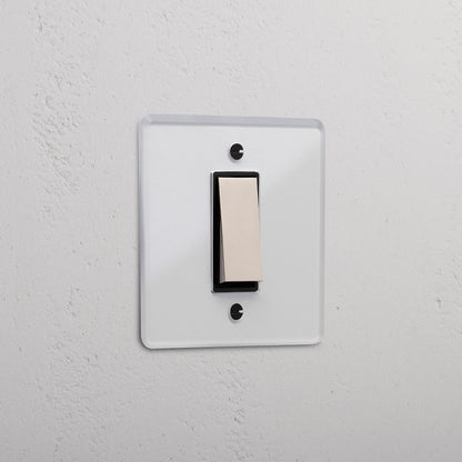 Skorter | 1G Two Way Rocker Switch - Clear Polished Nickel Black