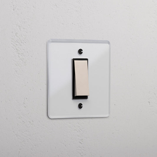 Skorter | 1G Two Way Rocker Switch - Clear Polished Nickel Black