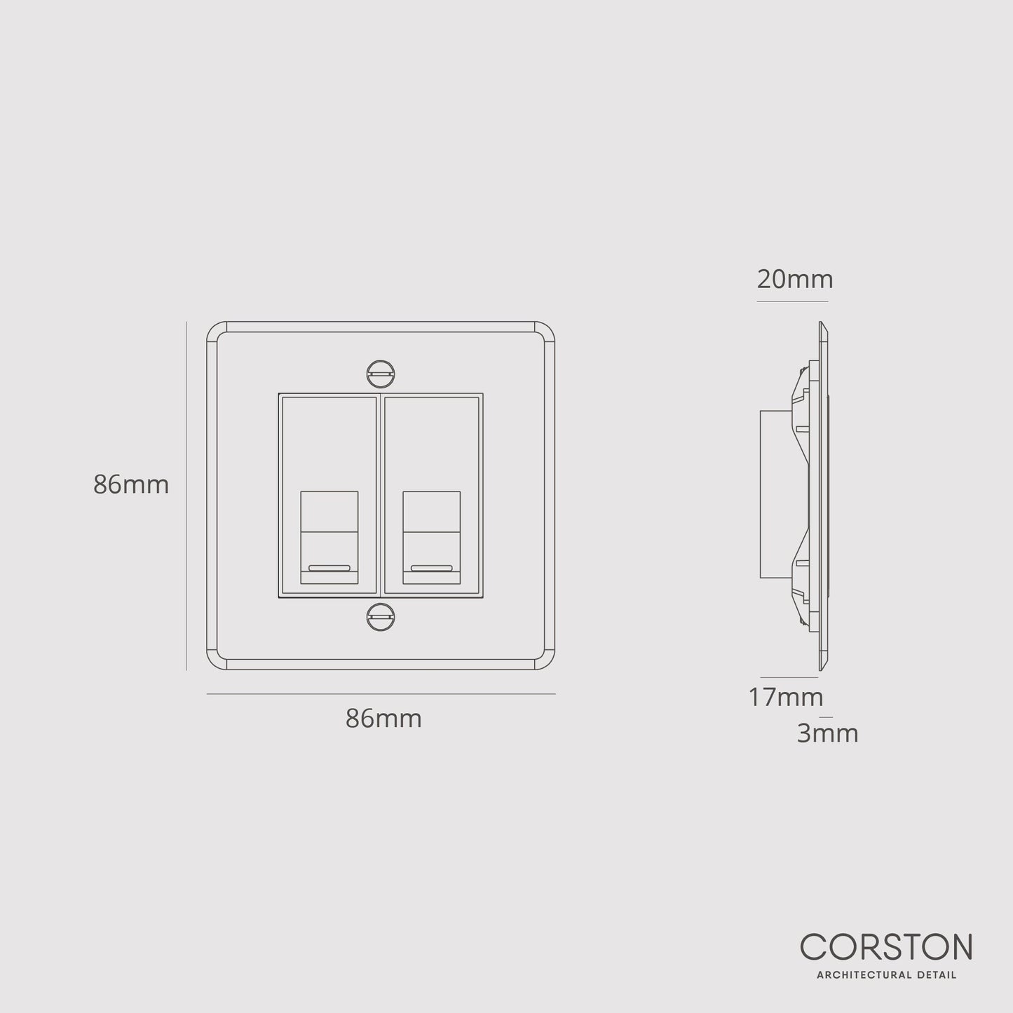 Skorter | 2x CAT6 connector - Clear White