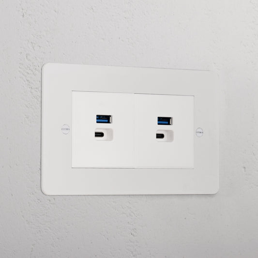 Skorter | 2X USB A+C Fast Charging Connector - Malbar White