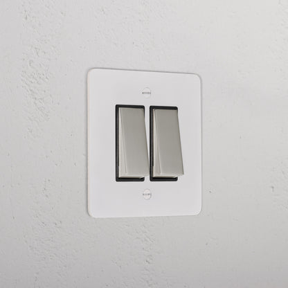 Skorter | 2G Two Way Rocker Switch - Malbar Polished Nickel Black