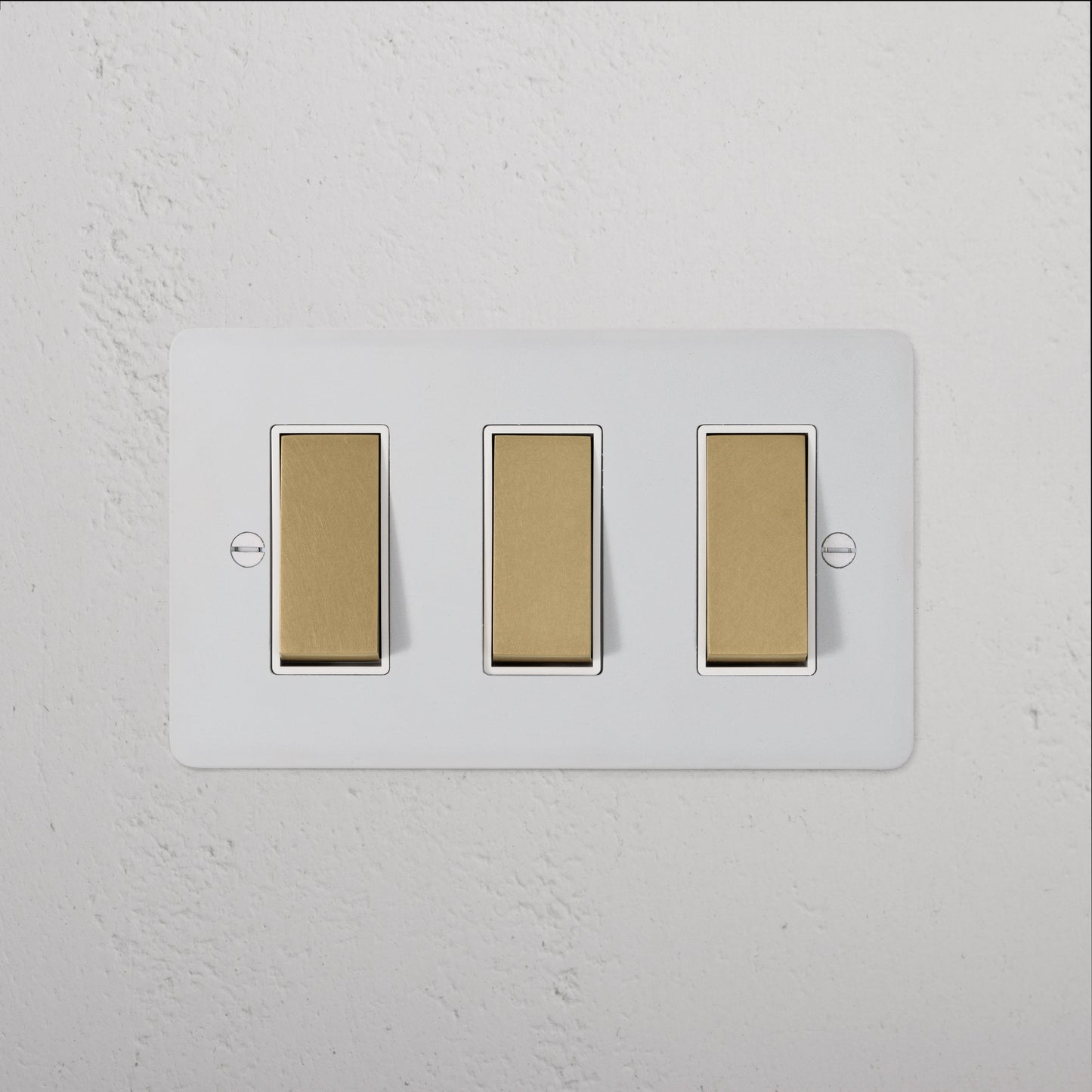 Skorter | 3G Two-way Rocker Switch - Painted Antique Brass White
