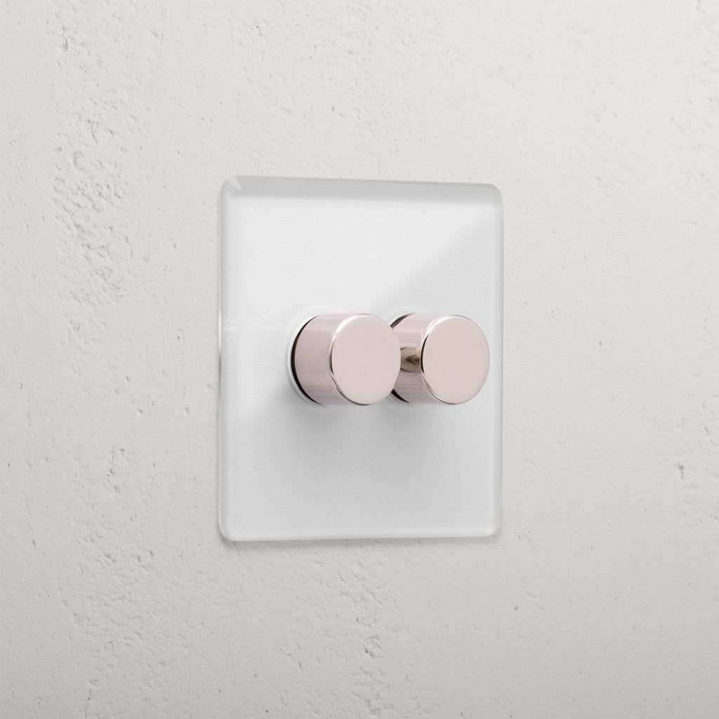 Skorter | 2G Two-way Dimmer Switch - Clear Polished Nickel