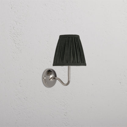 Skorter | Malvern Small Wall Lamp Pleated Deep Green - Polished Nickel