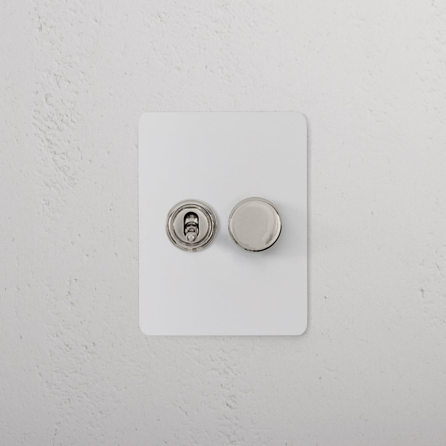 Skorter | 2G Mixed Slimline Switch 1T1D - Matt Polished Nickel