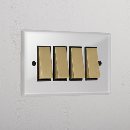 Skorter | 4G Two-Way Rocker Switch - Clear Antique Brass Black