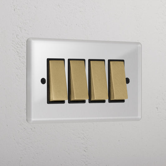 Skorter | 4G Two-Way Rocker Switch - Clear Antique Brass Black