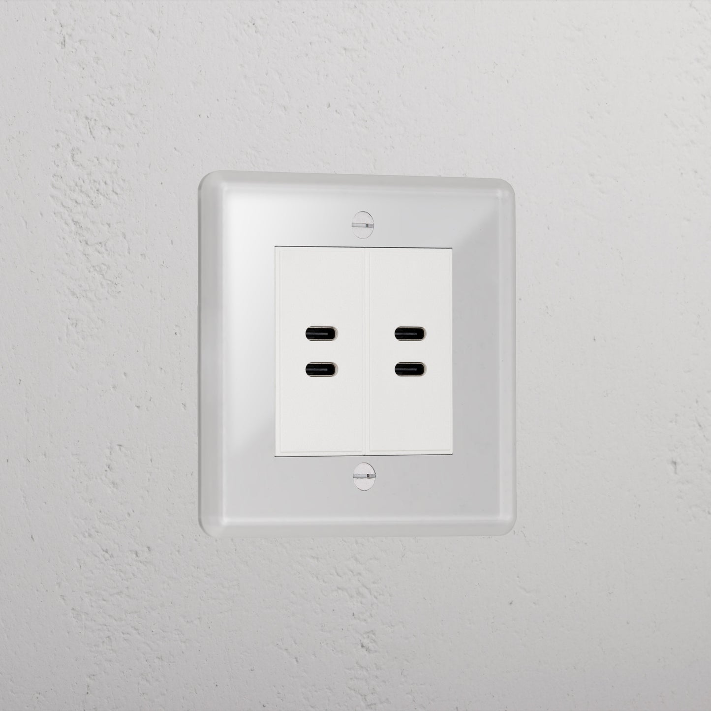 Skorter | 2x USB C+C Connector - Clear White