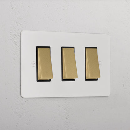 Skorter | 3G Two Way Rocker Switch - Malbar Antique Brass Black