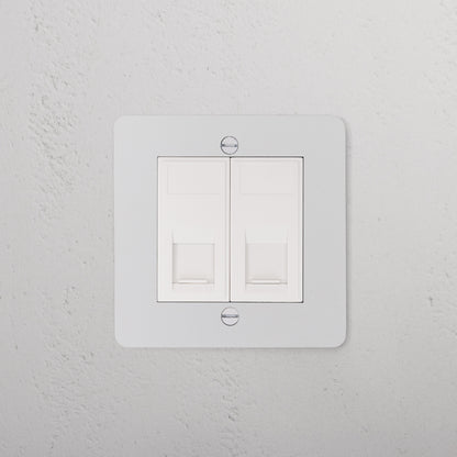 Skorter | 2x CAT6 Socket - Malbar White