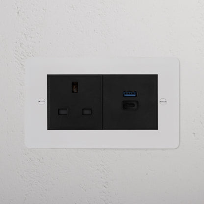 Skorter | 13A Socket + USB A+C Fast Charging - Malbar Black