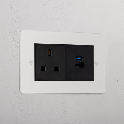 Skorter | 13A Socket + USB A+C Fast Charging - Malbar Black