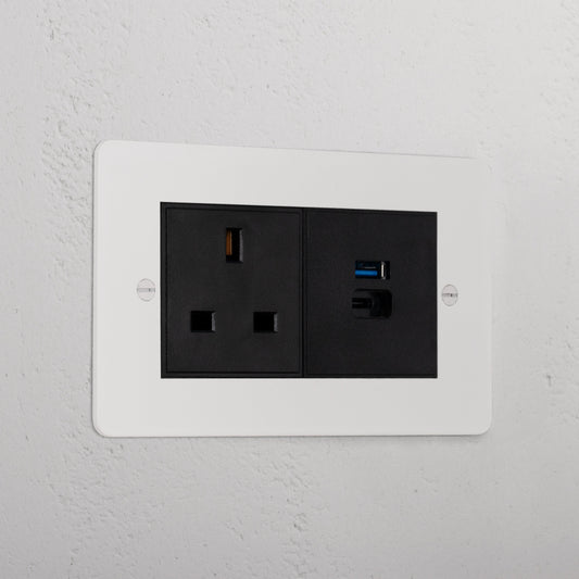 Skorter | 13A Socket + USB A+C Fast Charging - Malbar Black
