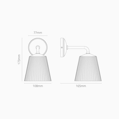 Skorter | Richmond Small Wall Lamp Ribbed Glass - Bronze
