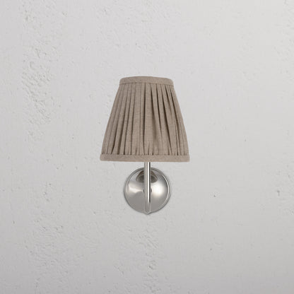 Skorter | Malvern Small Wall Lamp Pleated Natural Beige - Polished Nickel