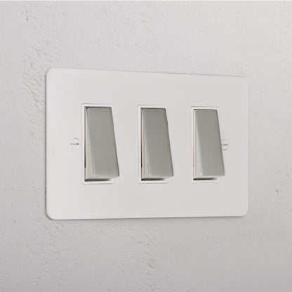 Skorter | 3G Two-way Rocker Switch - Malbar Polished Nickel White