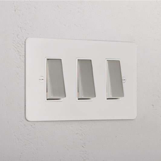 Skorter | 3G Two-way Rocker Switch - Malbar Polished Nickel White