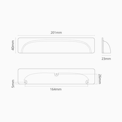 Skorter | Elm Cup Handle 164mm - Polished Nickel