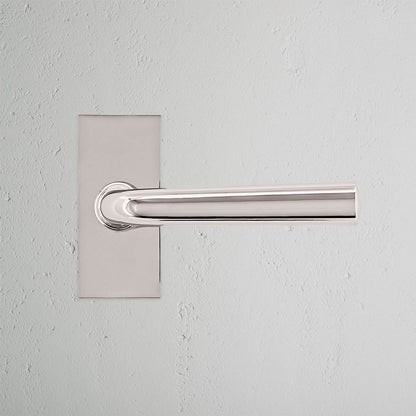 Skorter | Apsley Short Plate Fixed Door Handle - Polished Nickel