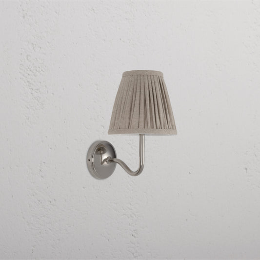 Skorter | Malvern Small Wall Lamp Pleated Natural Beige - Polished Nickel