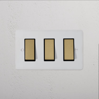 Skorter | 3G Two Way Rocker Switch - Malbar Antique Brass Black