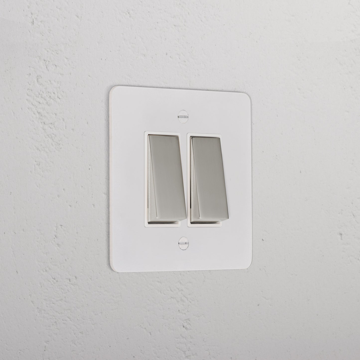 Skorter | 2G Two Way Rocker Switch - Malbar Polished Nickel White