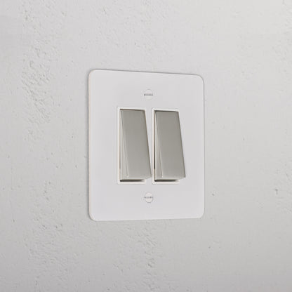 Skorter | 2G Two Way Rocker Switch - Malbar Polished Nickel White