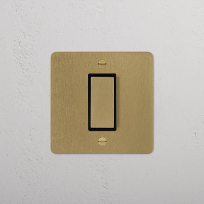 Skorter | 1G Center Retractive Rocker Switch - Antique Brass Black