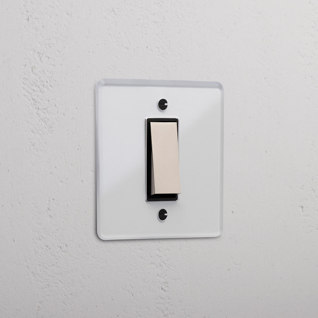 Skorter | 1G Double Pol Rocker Switch - Bright Polished Nickel Black