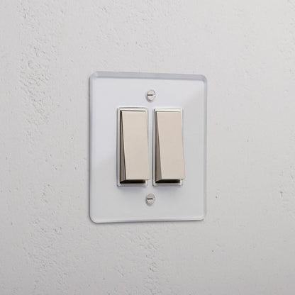 Skorter | 2G Two-way toggle switch - Clear polished nickel white