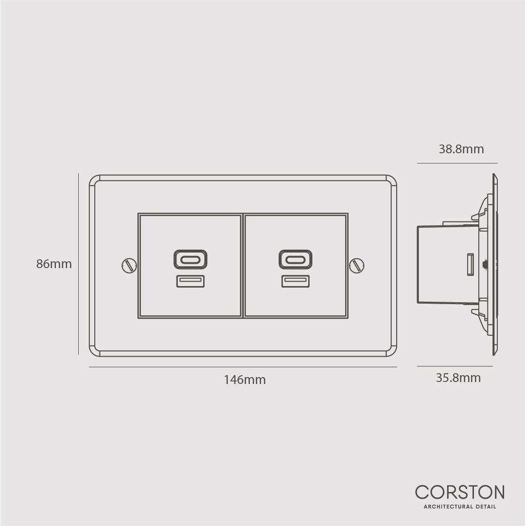 Skorter | 2x USB A+C Fast Charging Connector - Clear White