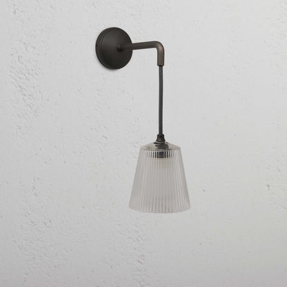 Skorter | Richmond Small Hanging Wall Lamp Fluted Glass - Bronze
