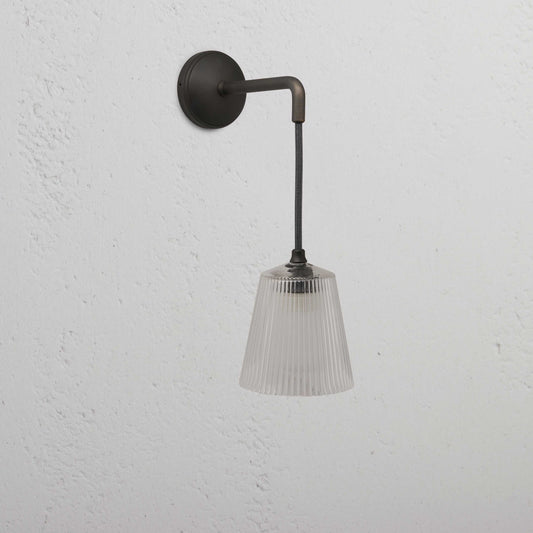 Skorter | Richmond Small Hanging Wall Lamp Fluted Glass - Bronze