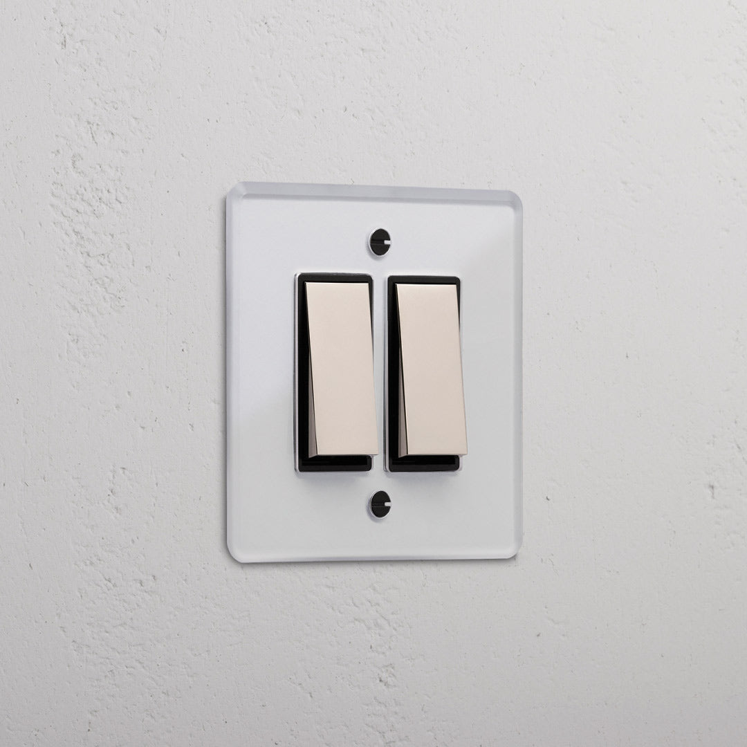 Skorter | 2G Two Way Rocker Switch - Clear Polished Nickel Black