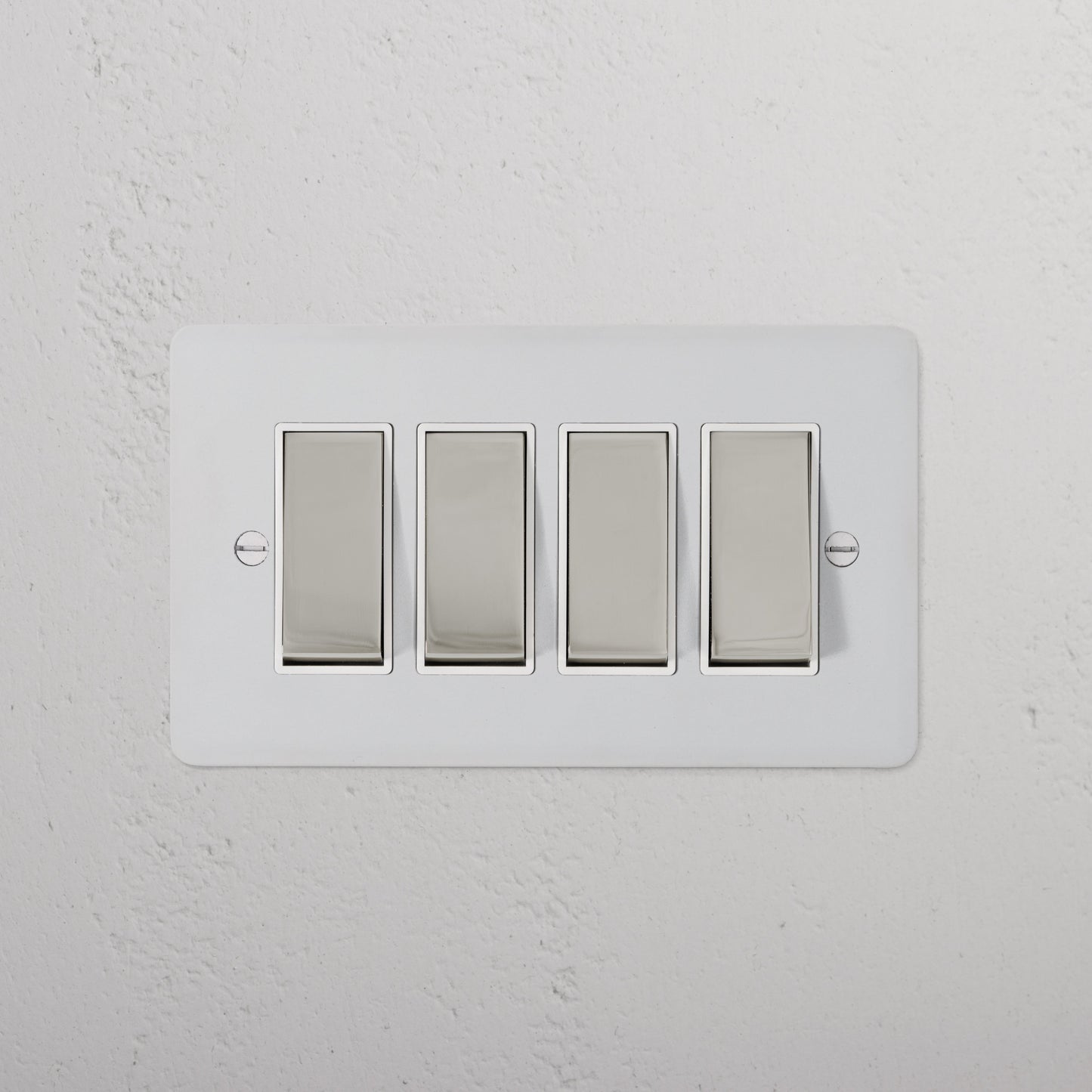 Skorter | 4G Two-Way Rocker Switch - Malbar Polished Nickel White