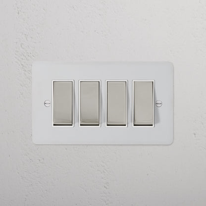 Skorter | 4G Two-Way Rocker Switch - Malbar Polished Nickel White